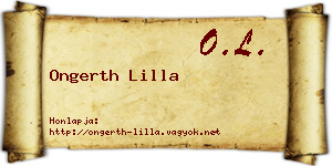 Ongerth Lilla névjegykártya